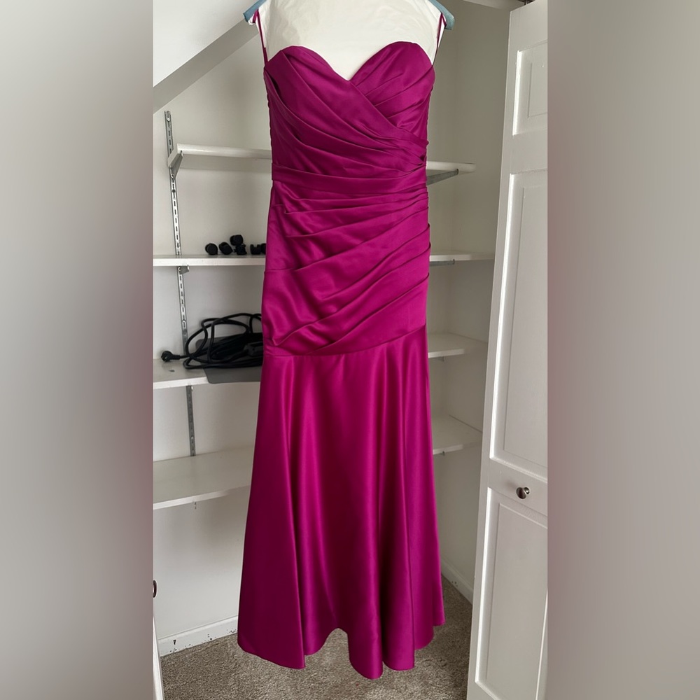 Magenta Maid Of honor/bridesmaid/mother Or Sister Of The Bride Gown Dress